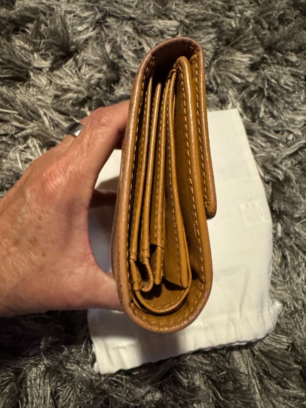 Vintage Authentic MCM Visetos Medium Trifold Wallet Cognac w/Dust Bag & COA - Picture 5 of 14